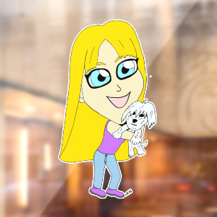 Chibi with a pup window cling