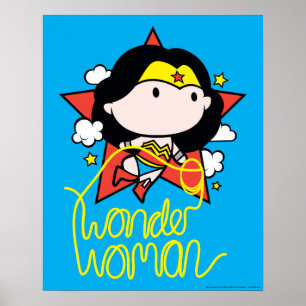 Chibi Wonder Woman Flying With Lasso Poster