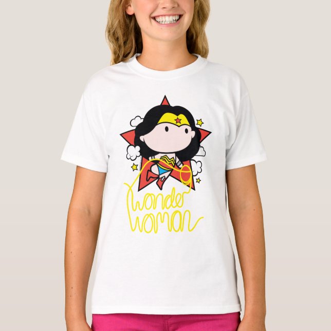 Chibi Wonder Woman Flying With Lasso T-Shirt (Front)
