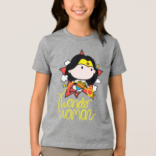 Chibi Wonder Woman Flying With Lasso Tri-Blend Shirt