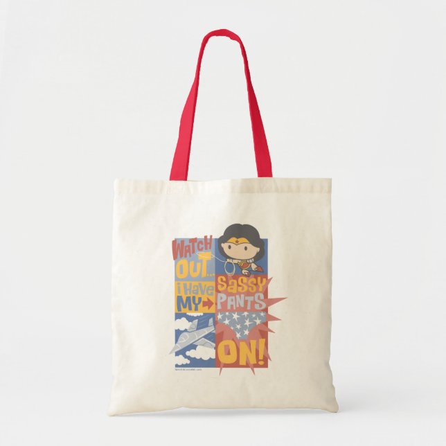 Chibi Wonder Woman | I Have My Sassy Pants On! Tote Bag (Front)
