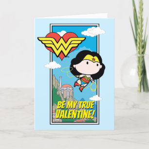 Chibi Wonder Woman - Tell Me The Truth Valentine Holiday Card