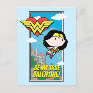 Chibi Wonder Woman - Tell Me The Truth Valentine Holiday Postcard