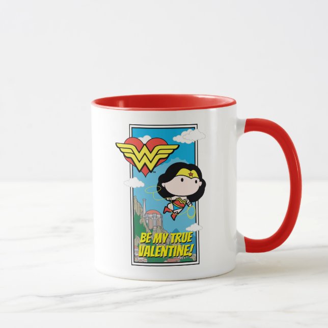 Chibi Wonder Woman - Tell Me The Truth Valentine Mug (Right)