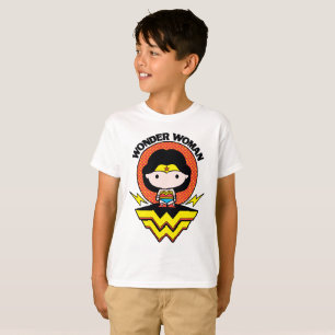 Chibi Wonder Woman With Polka Dots and Logo T-Shirt