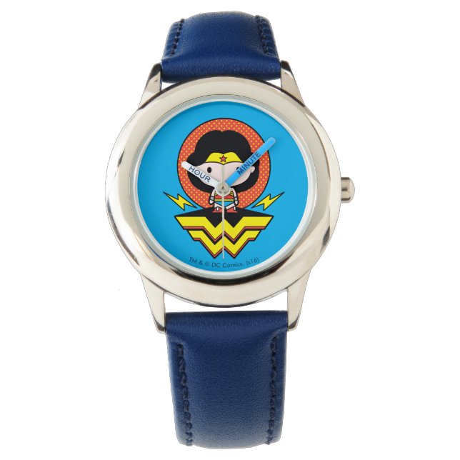 Chibi Wonder Woman With Polka Dots and Logo Watch (Front)