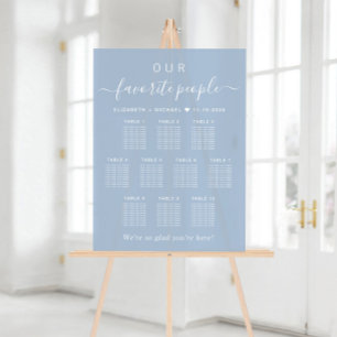 Chic 10 Table Dusty Blue Wedding Seating Frosted Acrylic Sign