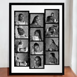 Chic 12 Photo Collage Film Strip Poster<br><div class="desc">Capture the moment with this stylish custom photo collage! Twelve favourite photos, arranged as a retro film photography contact sheet. Personalise the template with a name, location or occasion, and the year. It's a chic way to create lasting memories — perfect gift for family and friends, special events, vacations, birthday...</div>