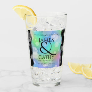 Chic 14th 24th 34th 43rd Opal Wedding Anniversary Glass