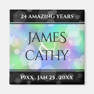 Chic 14th 24th 34th 43rd Opal Wedding Anniversary Magnet