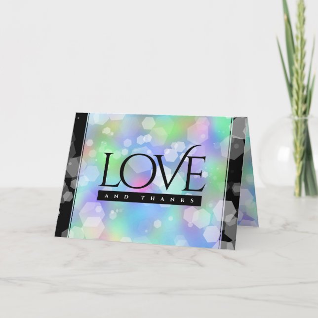 Chic 14th 24th 34th 43rd Opal Wedding Anniversary Thank You Card (Front)