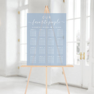Chic 16 Table Dusty Blue  Wedding Seating Frosted Acrylic Sign