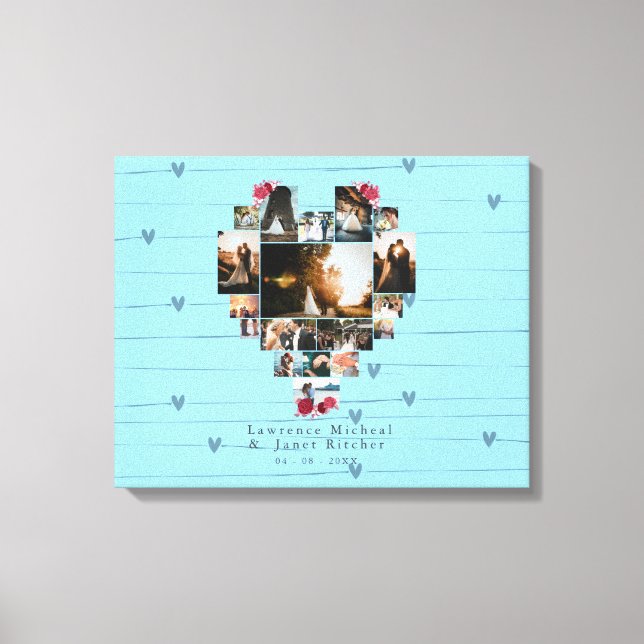 chic 18 Heart shaped Photo Collage for wifey  Canv Canvas Print (Front)