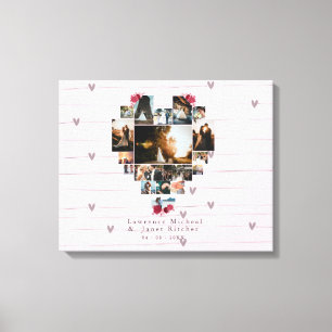 chic 18 Heart shaped Photo Collage for wifey  Canvas Print