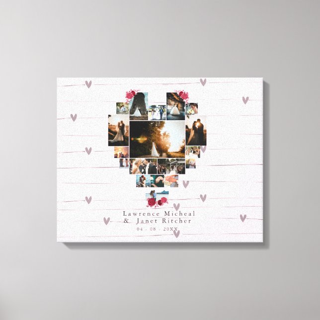 chic 18 Heart shaped Photo Collage for wifey  Canvas Print (Front)