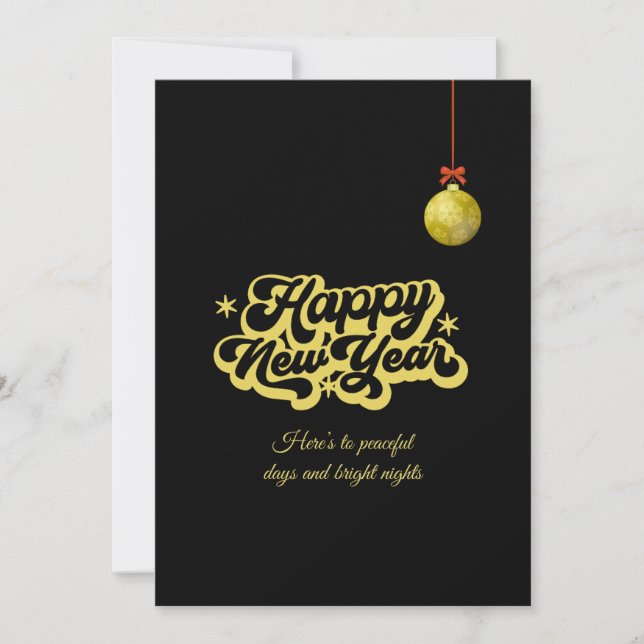Chic 2026 New Year' Eve Party Gold Glitter Black  Holiday Card (Front)