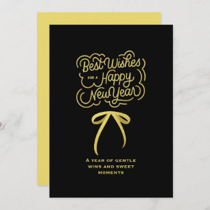 Chic 2026 New Year' Eve Party Gold Glitter Black Holiday Card