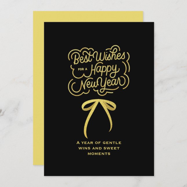 Chic 2026 New Year' Eve Party Gold Glitter Black  Holiday Card (Front/Back)