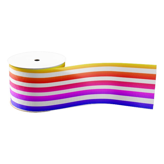 Chic 3" Grosgrain Ribbon Multi-coloured Striped (Spool)