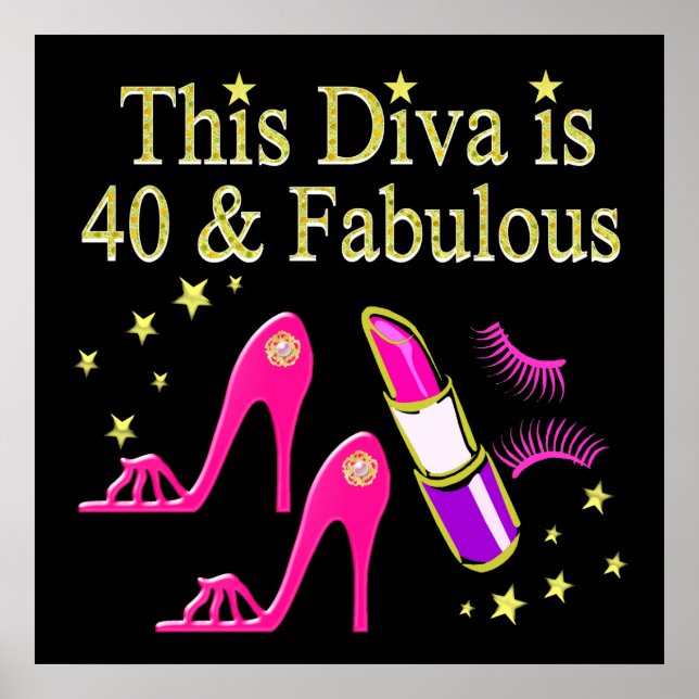 CHIC 40 AND FABULOUS FASHION QUEEN DESIGN POSTER (Front)