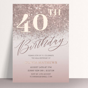 Chic 40th Birthday Real Rose Gold