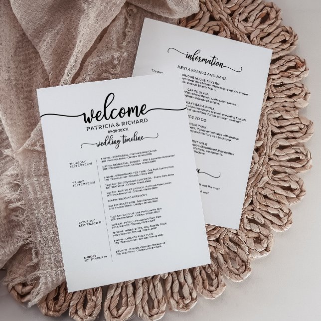 Chic 4 Day Wedding Weekend Itinerary Timeline (Creator Uploaded)