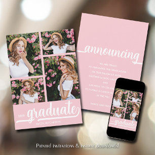 Chic 4 Photo Graduation Announcement
