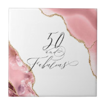 Chic 50 Fabulous Rose Gold Glitter Agate Script