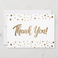 Chic 50th birthday faux gold confetti thank you ca