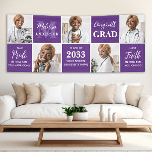 Chic 5 Photo Collage Personalised Graduation Banner