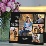 Chic 5 Photo Collage You are the One  Black Plaque<br><div class="desc">Chic black and white photo plaque which you can personalise with 5 of your favourite pictures. The design is lettered with modern oversize print and casual script typography and the wording reads "you are the one". The template is set up ready for you to add your name and date established...</div>