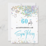 *~* Chic 60th Birthday White Sparkling Party Invitation<br><div class="desc">* Energetically Enhanced Generic 60th (EDIT AGE if needed ) Festive Girly Chic Feminine SPARKLING BIRTHDAY Party Invitation. This design is very light in vibe with Rainbow Glitter and a fun Modern Stylish Script. The background colour is WHITE. The glitter confetti colours are ombre pastel. This 60th Birthday Invitation with...</div>