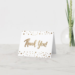 Chic 70th birthday faux gold confetti thank you 