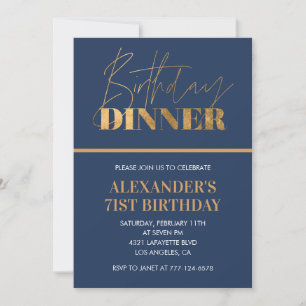 Chic 71st birthday invitation Birthday Dinner