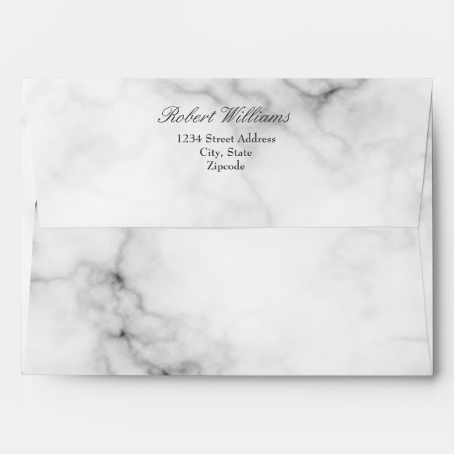 Chic 7 x 5 Marble Mailing Envelopes Return Address (Back (Top Flap))