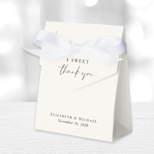 Chic A Sweet Thank You Cream Wedding Favour Box