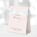 Chic A Sweet Thank You Pink Wedding Favour Box<br><div class="desc">Chic light pink wedding favour box featuring "A Sweet Thank You" in a modern script and elegant serif typography,  your names and wedding date.</div>