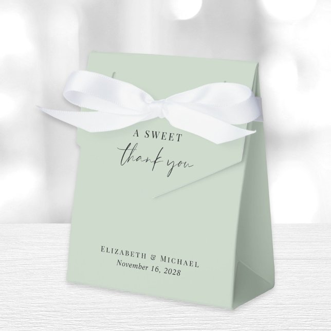 Chic A Sweet Thank You Sage Green Wedding Favour Box (Creator Uploaded)