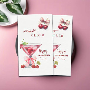 Chic A Tini Bit Older Cherry Martini 21st Birthday Napkin