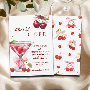 Chic A Tini Bit Older Cherry Martini 50th Birthday Save The Date