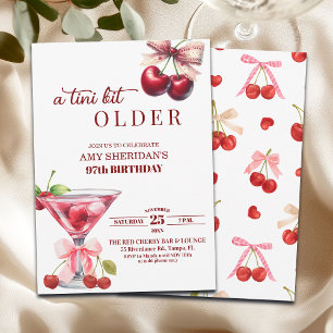 Chic A Tini Bit Older Cherry Martini 97th Birthday Invitation