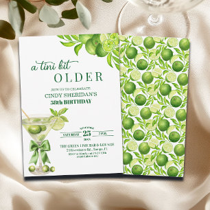 Chic A Tini Bit Older Lime Martini 58th Birthday Invitation