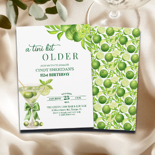 Chic A Tini Bit Older Lime Martini 82nd Birthday Invitation