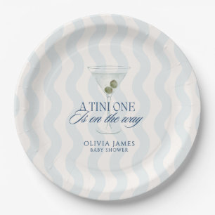 Chic a tini one boy baby shower paper plate