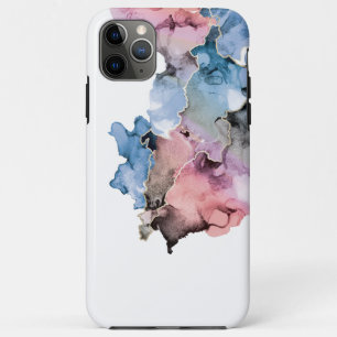 Chic Abstract alcohol ink ART blue pink gold white iPhone 11 Pro Max Case
