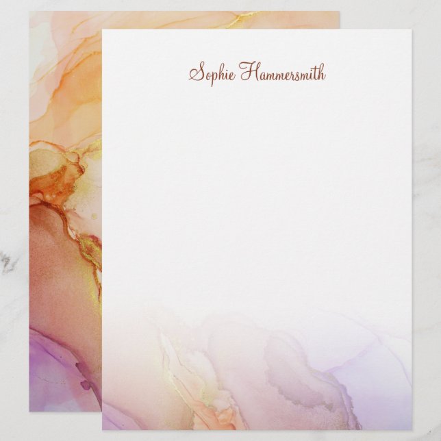 Chic Abstract Art Stationery Paper Custom Letterhead (Front/Back)