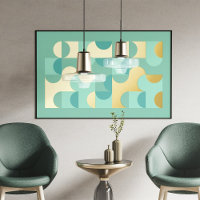 Chic Abstract Circles Wavy Gold Mosaic Art Pattern