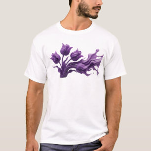 Chic ABSTRACT FLOWER Artistic Motif T-Shirt