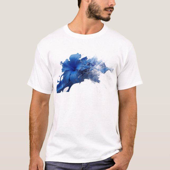 Chic ABSTRACT FLOWER Designer Graphic T-Shirt (Front)