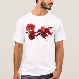Chic ABSTRACT FLOWER Wearable Art T-Shirt